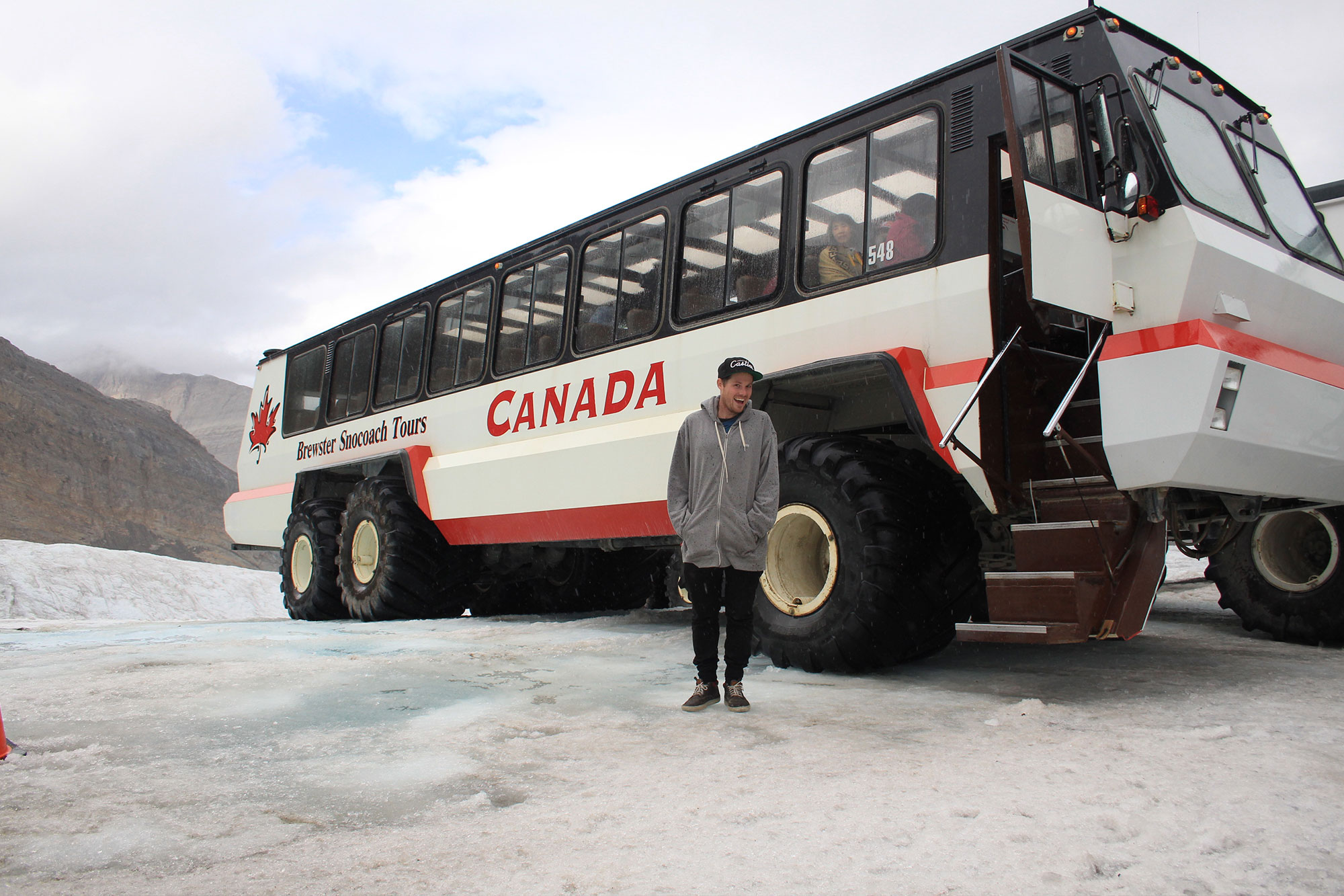In Banff without a car? Brewster Glacier Adventure Bus can take you on to the Athabasca Glacier.