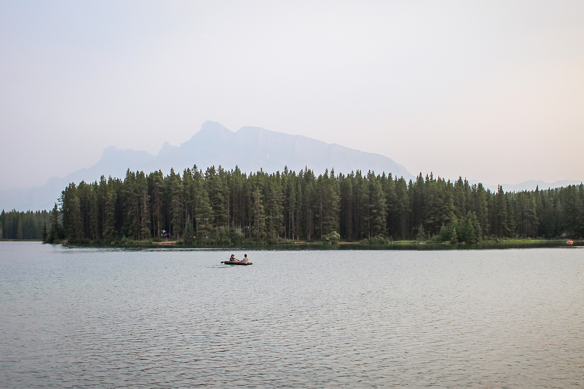 Floating on Two Jack Lake, Banff National Park