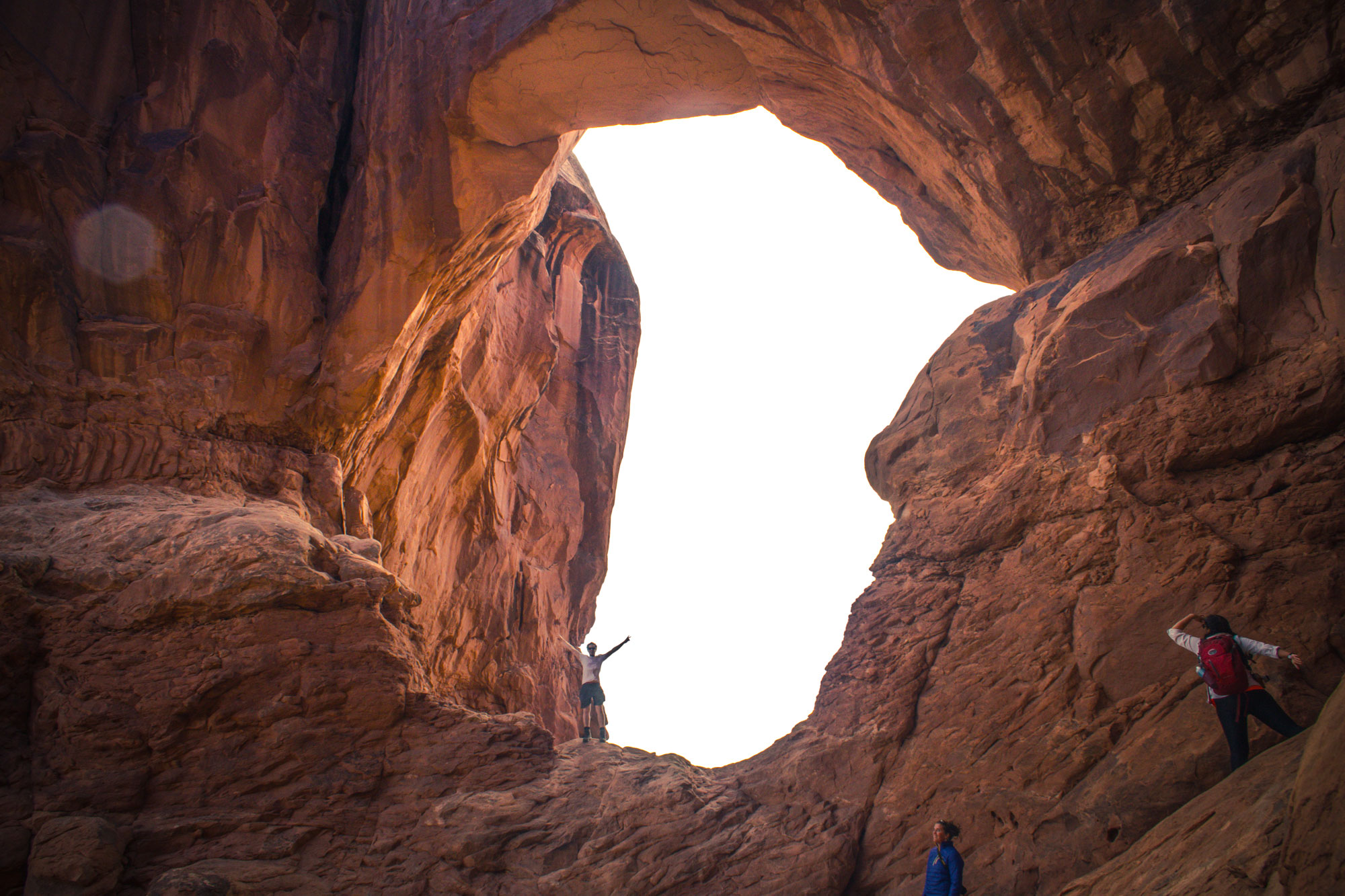 Cal in Double Arch, Arches National Park