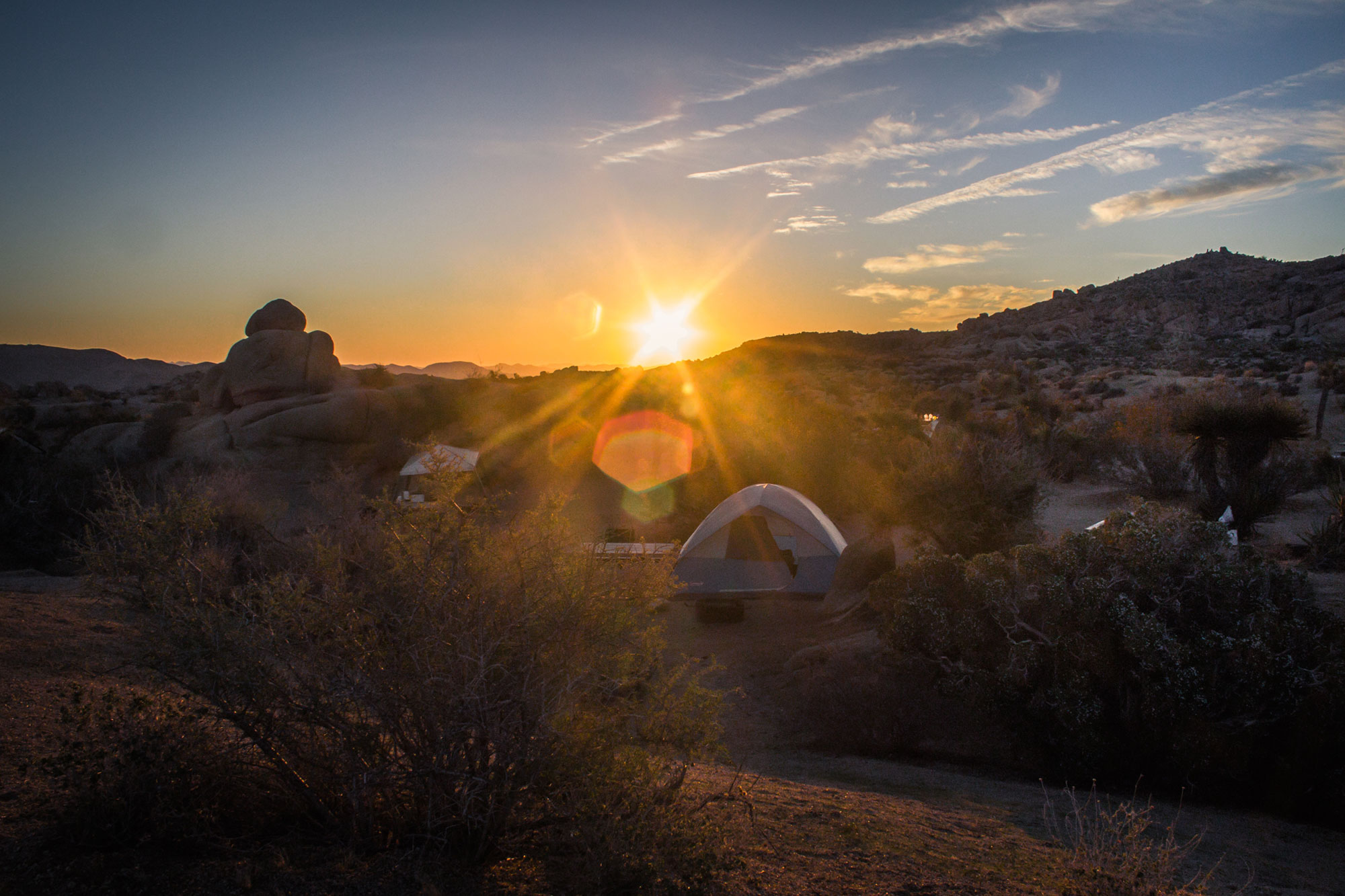 Sunrising over the campsite in Joshua Tree National Park.jpg